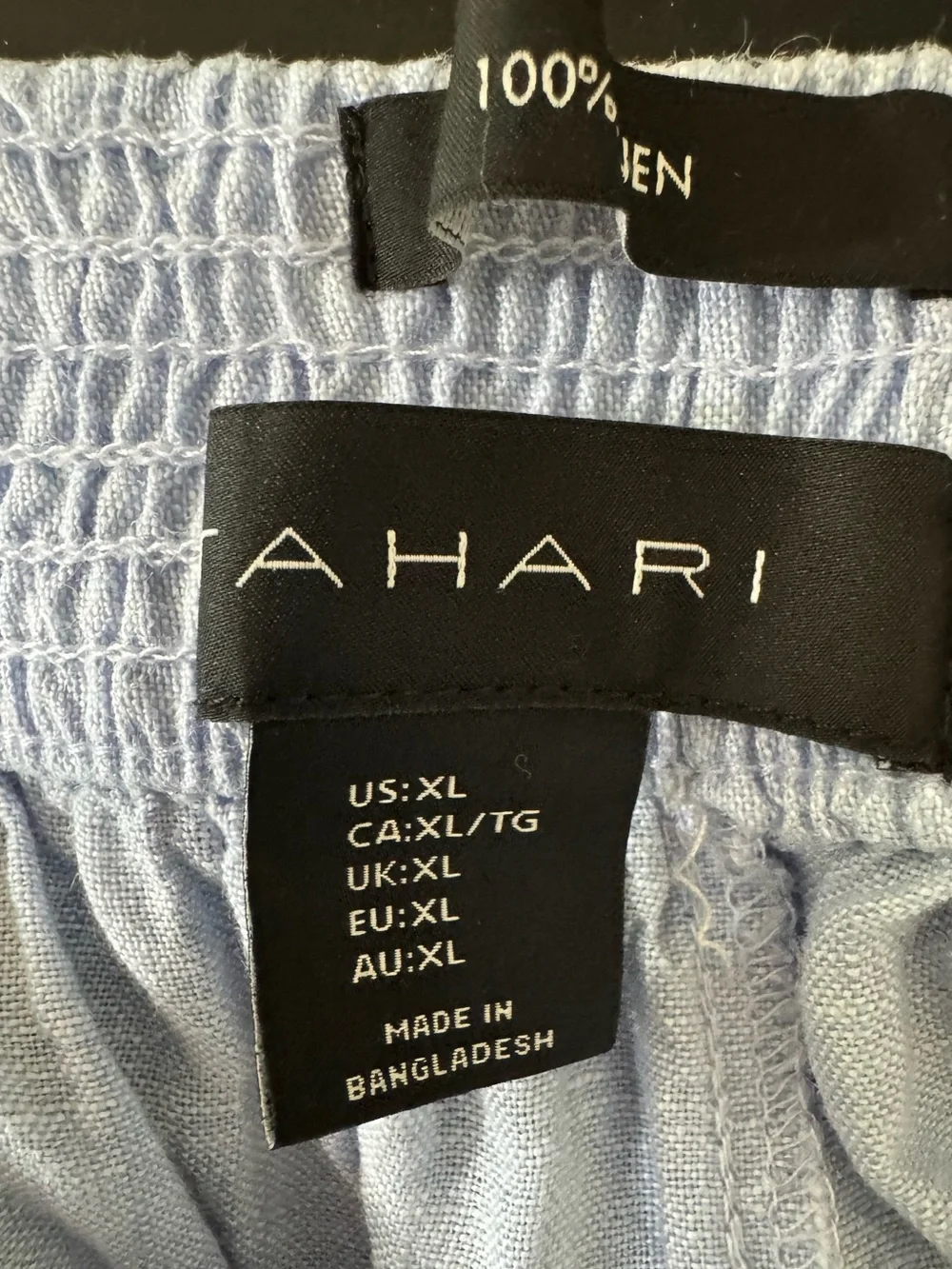 Tahari Linen Pull On Wide Leg Pants Elastic Waist womens size X-Large coastal - Picture 4 of 4